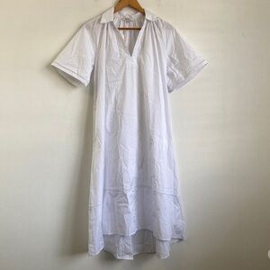 Madewell Poplin Splitneck Midi Shirtdress Classic White Top XS